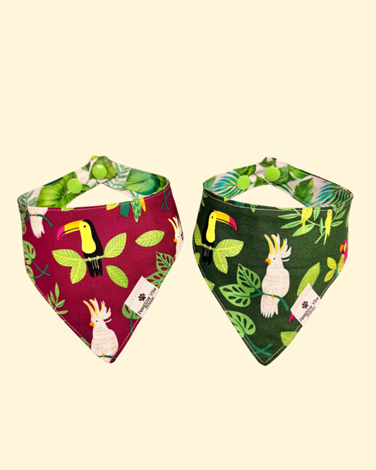 Tropical Bird Cat Snap Bandana