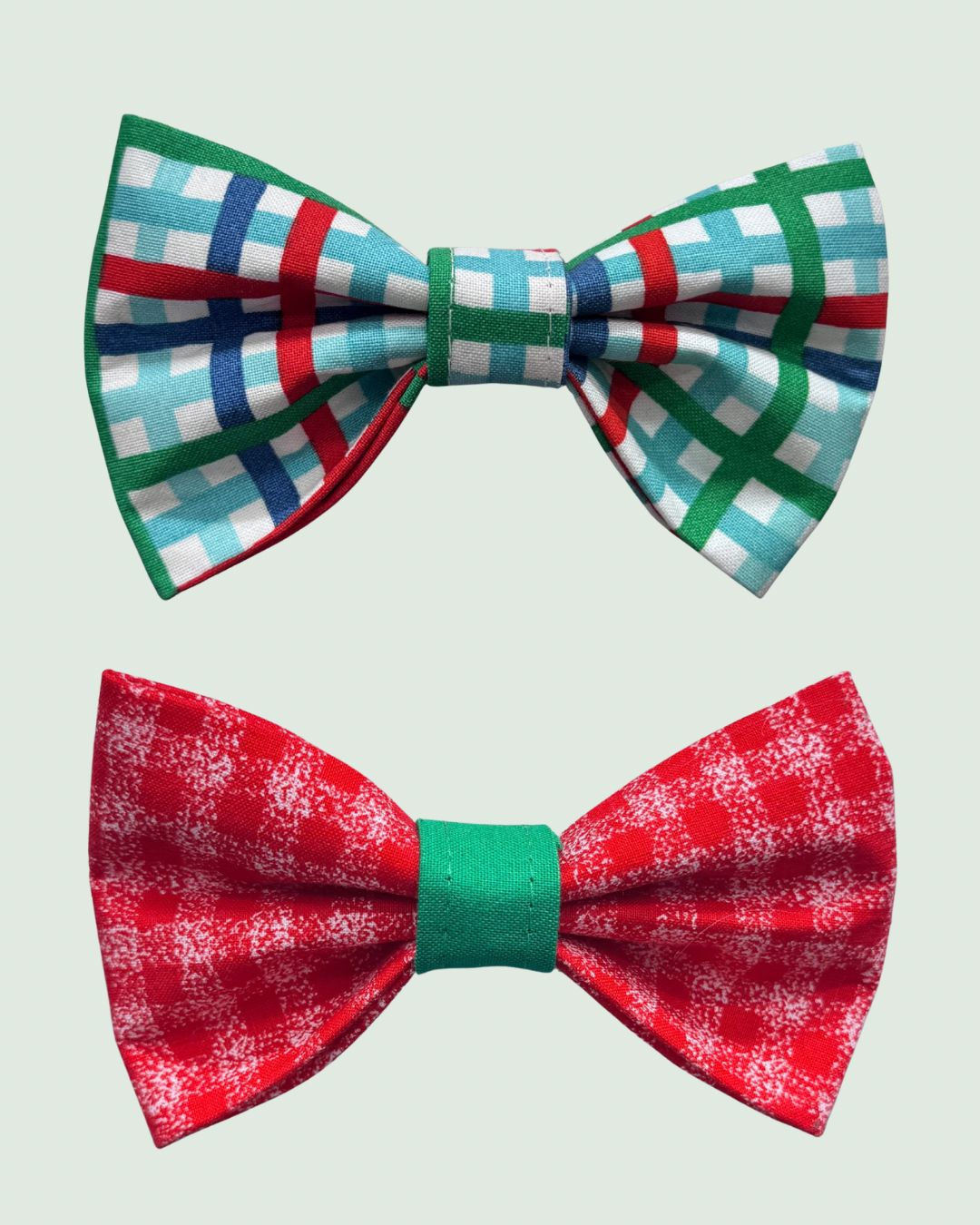 Christmas Gingham Pet Bow Tie