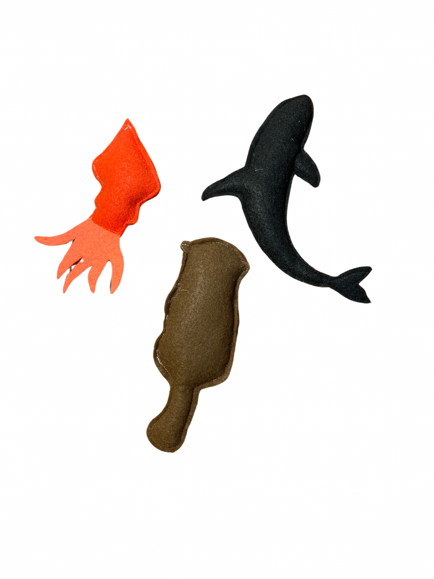 Whale, Squid, and Otter Cat Toys