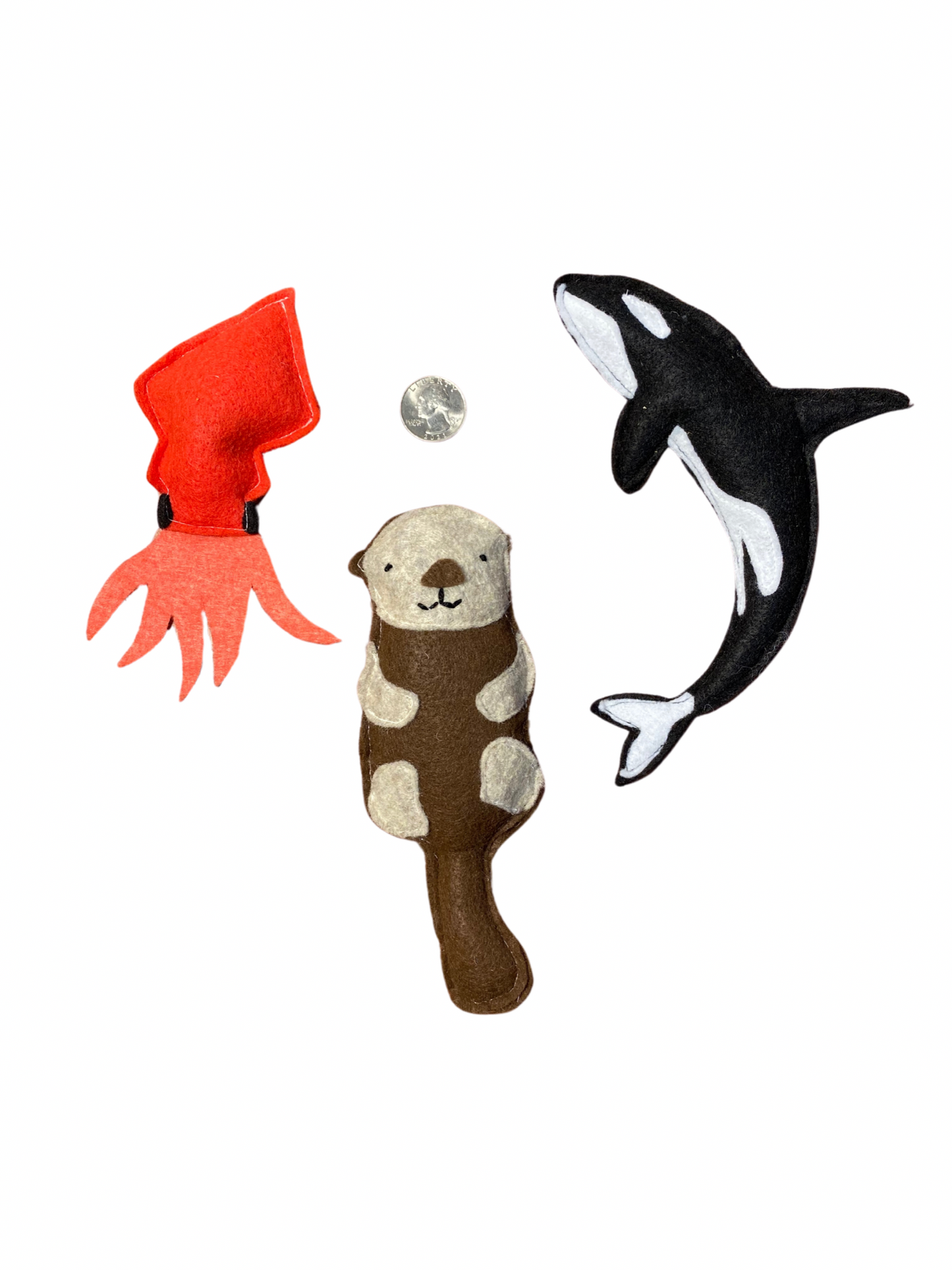 Whale, Squid, and Otter Cat Toys