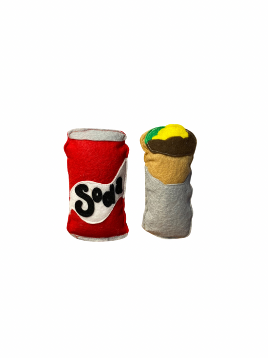 Soda + Burrito Cat Toys