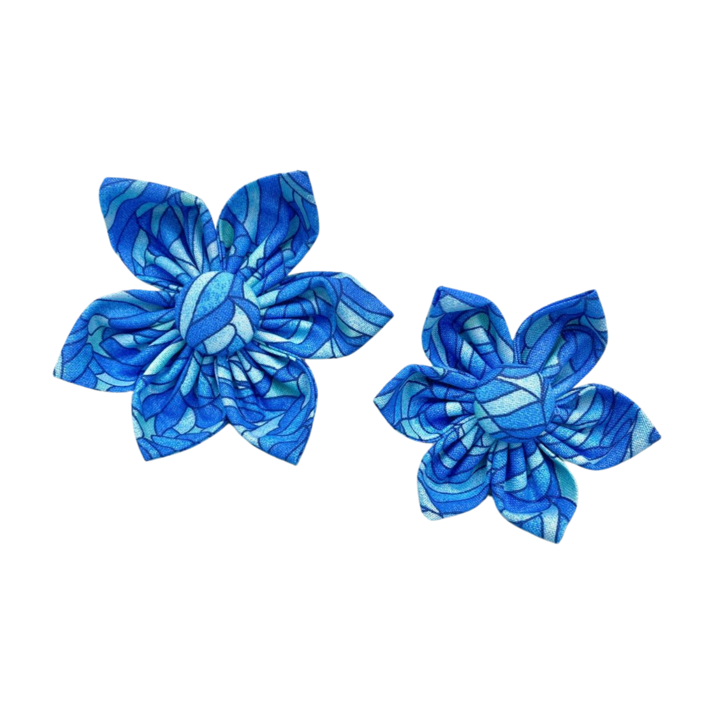 Blue Geometric Collar Flower