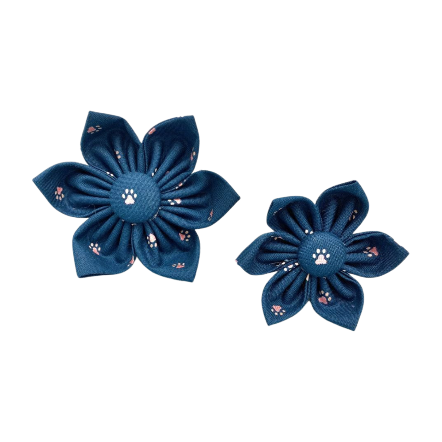 Blue Paw Print Collar Flower