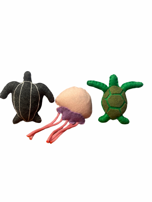 Sea Turtles + Jellyfish Cat Toys