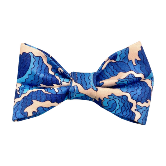 Blue and Cream Bow Tie