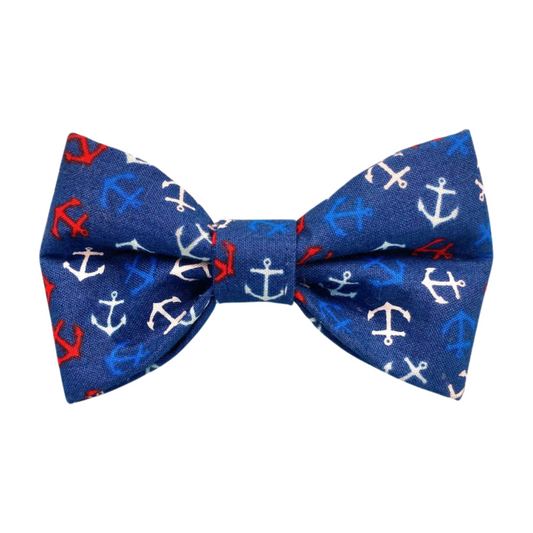 Blue Anchors Bow Tie