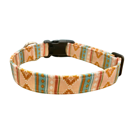 Peach and Robin Egg Blue Dog Collar